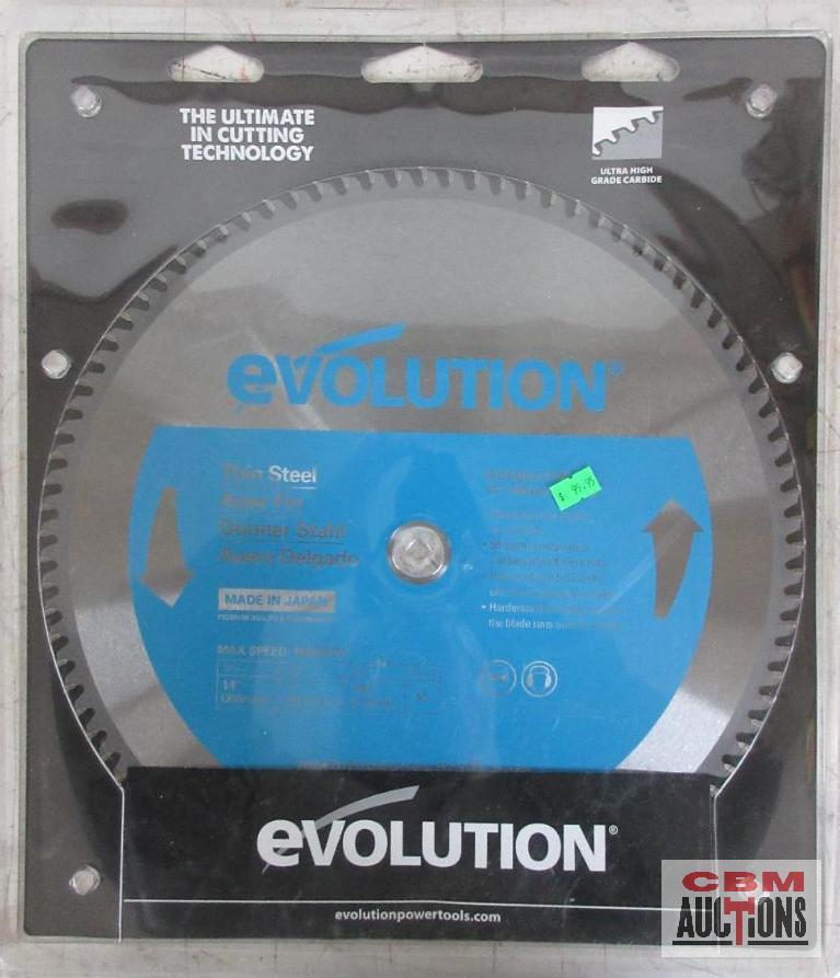 Evolution 02118 14" Saw Blade, 1" Bore, Kerf .094", 90 Tooth, 1600RPM - Thin Steel