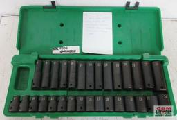 Sk 4053 30pc 1/2" Dr. Deep/Shallow Metric Impact Set w/ Molded Storage Case Deep (10mm-24mm) Shallow