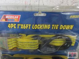 American Forge Pro 85337 4pc 1" x 6' Locking Tie Dows - Set of 2