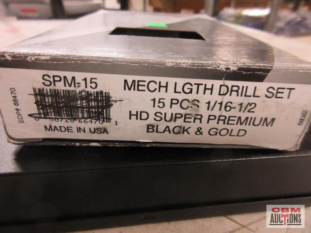 Norseman 66470 SPM-15 15pc Magnum Heavy Duty Super Premium Black & Gold Drill Bits (1-16" to