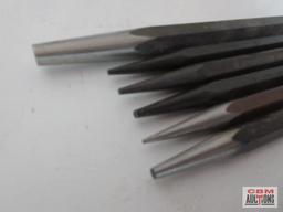 Mayhew 6pc Pro Solid Punch Set Sizes: 3/32", 3/32", 1/8", 5/32", 5/16",