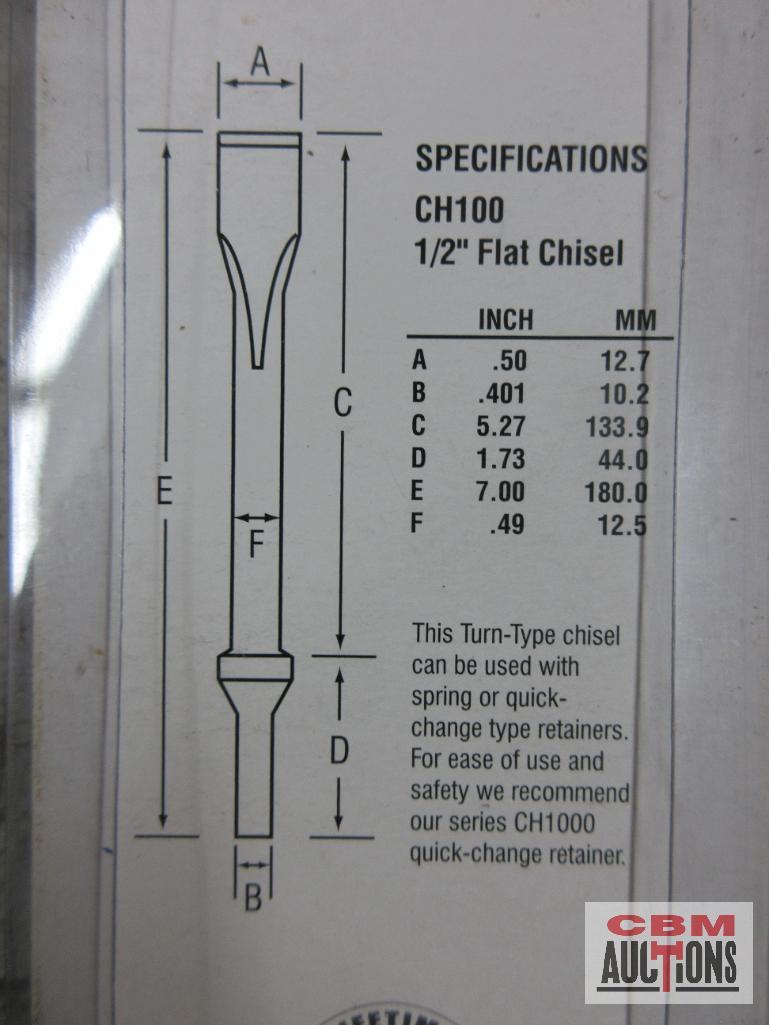 Grey Pneumatic... CH100 1/2" Flat Chisel 7" Long .401 Shank CH101 5/8" Flat Chisel .7" Long 401 Shan