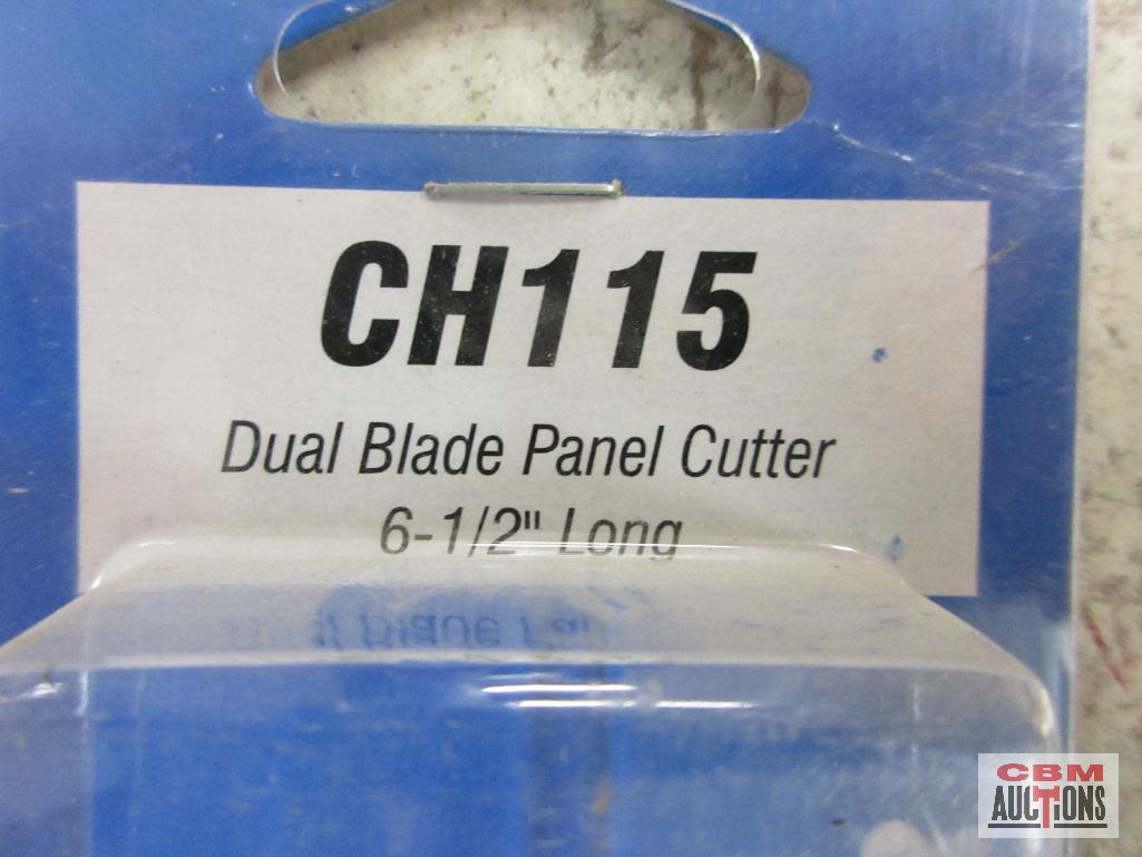 Grey Pneumatic CH113 Straight Punch 7" Long .401 Shank CH115 Dual Blade Panel Cutter 6-1/2" Long .41