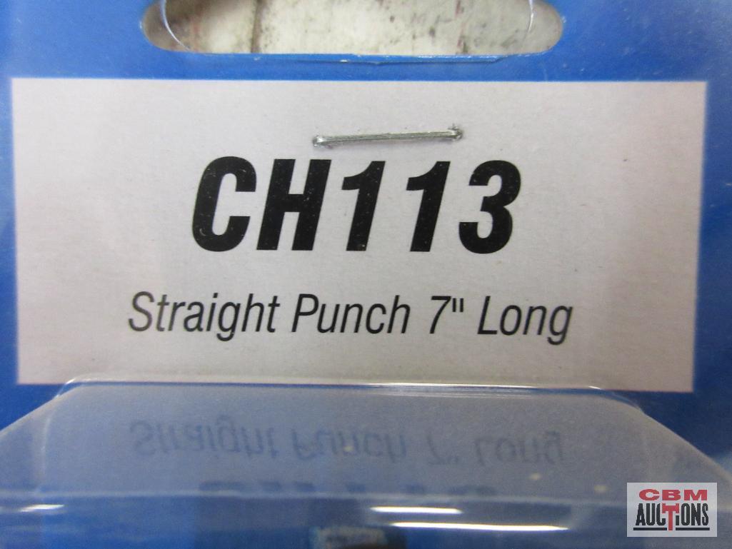 Grey Pneumatic CH113 Straight Punch 7" Long .401 Shank CH115 Dual Blade Panel Cutter 6-1/2" Long .41