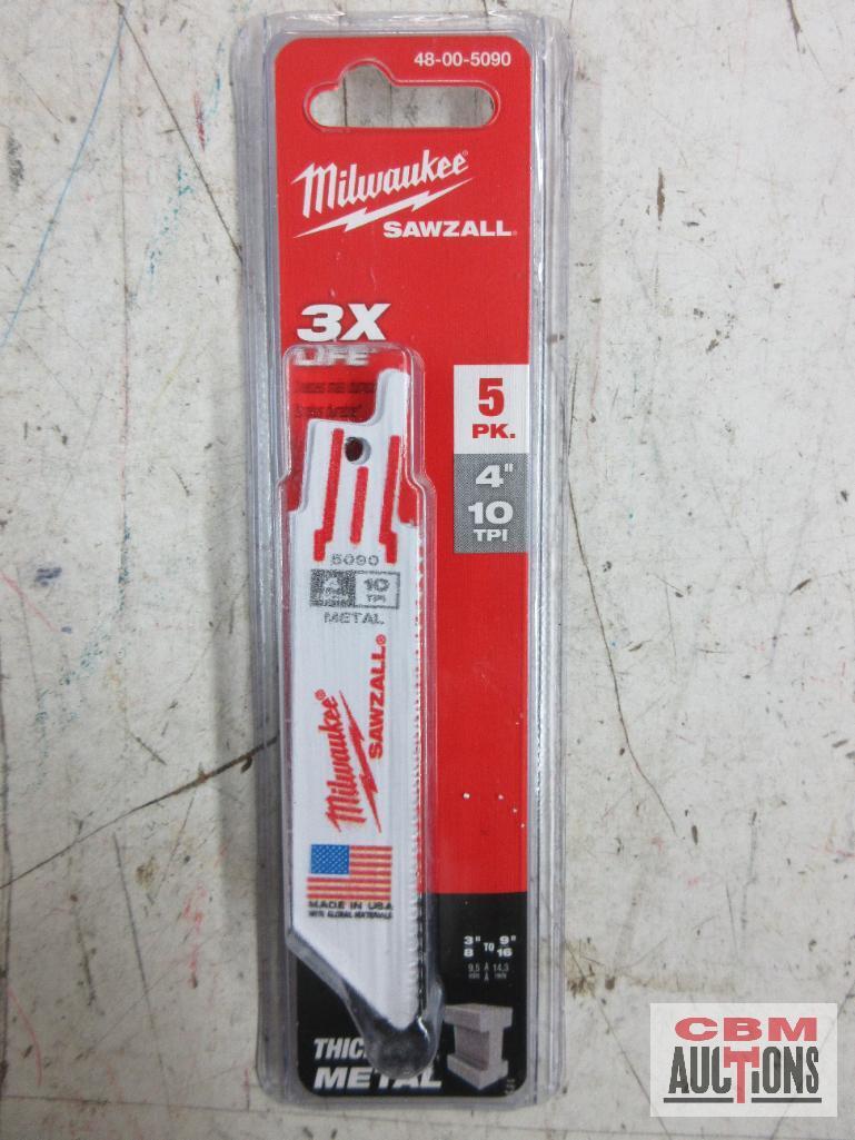 Milwaukee 48-00-5090 4" Sawzall Blades 10 TPI Thick Metal Milwaukee 48-00-5183 4" Sawzall Blades 18