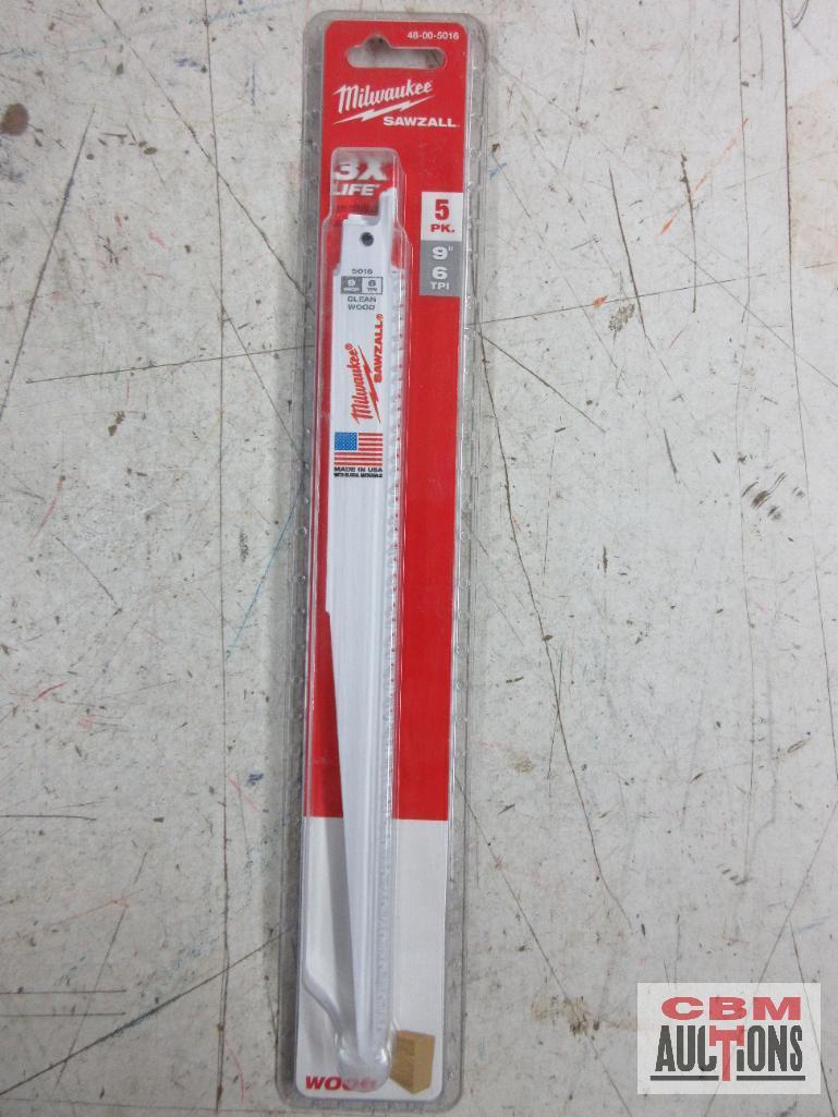 Milwaukee 48-00-5041 Wood Bi-Metal Sawzall Baldes 4/6 TPI Clean Wood Milwaukee 48-00-5026 9" Sawzall