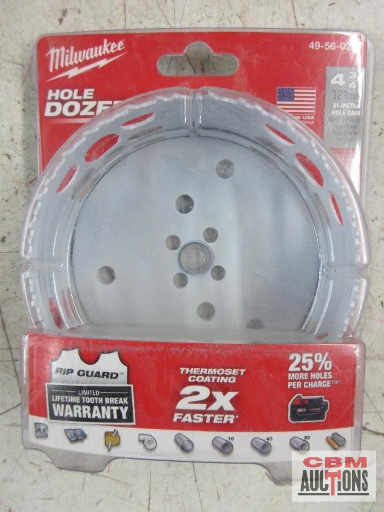 Milwaukee 49-56-0227 4-3/8" Bi-Metal Hole Saw Milwaukee 49-56-0237 4-3/4" Bi-Metal Hole Saw