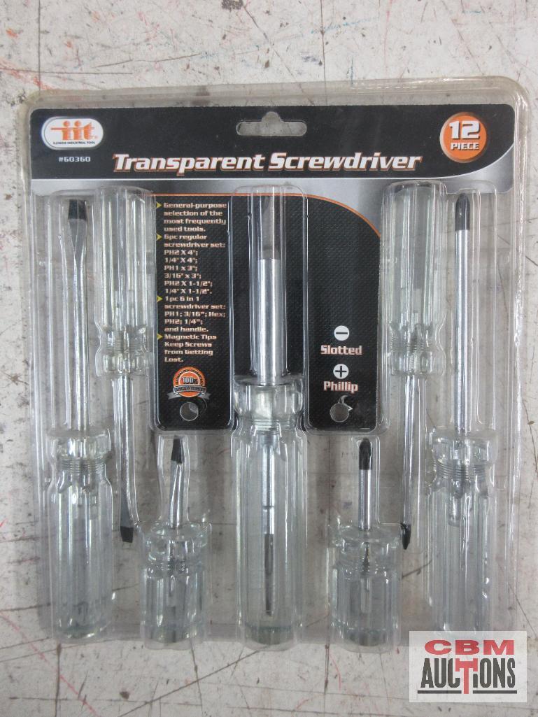 IIT 60360 12pc Transparent Screwdriver Set IIT 80508 10pc Quick Change Finishing Kit