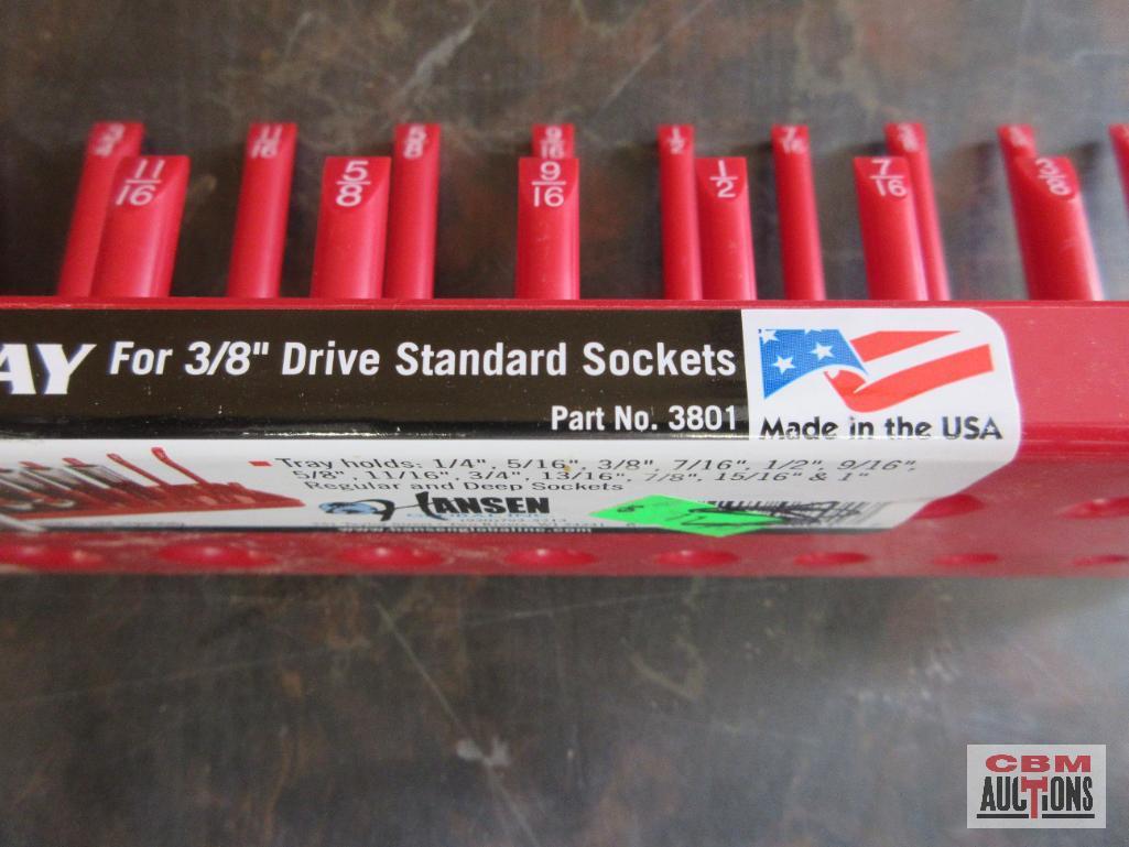 Hansen 1401 Red 1/4" Drive Standard Socket Holder (1/8" to 5/8") Hansen 1402 Gray 1/4" Drive Metric