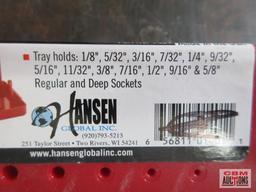 Hansen 1401 Red 1/4" Drive Standard Socket Holder (1/8" to 5/8") Hansen 1402 Gray 1/4" Drive Metric