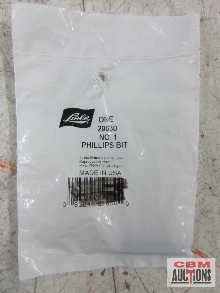 Lisle 30170 3/8" Straight Slot Bit... Lisle 30180 #2 Phillips Insert Bit Lisle 30190 #4 Phillips