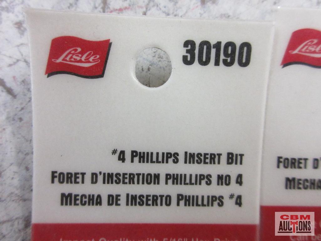 Lisle 30170 3/8" Straight Slot Bit... Lisle 30180 #2 Phillips Insert Bit Lisle 30190 #4 Phillips