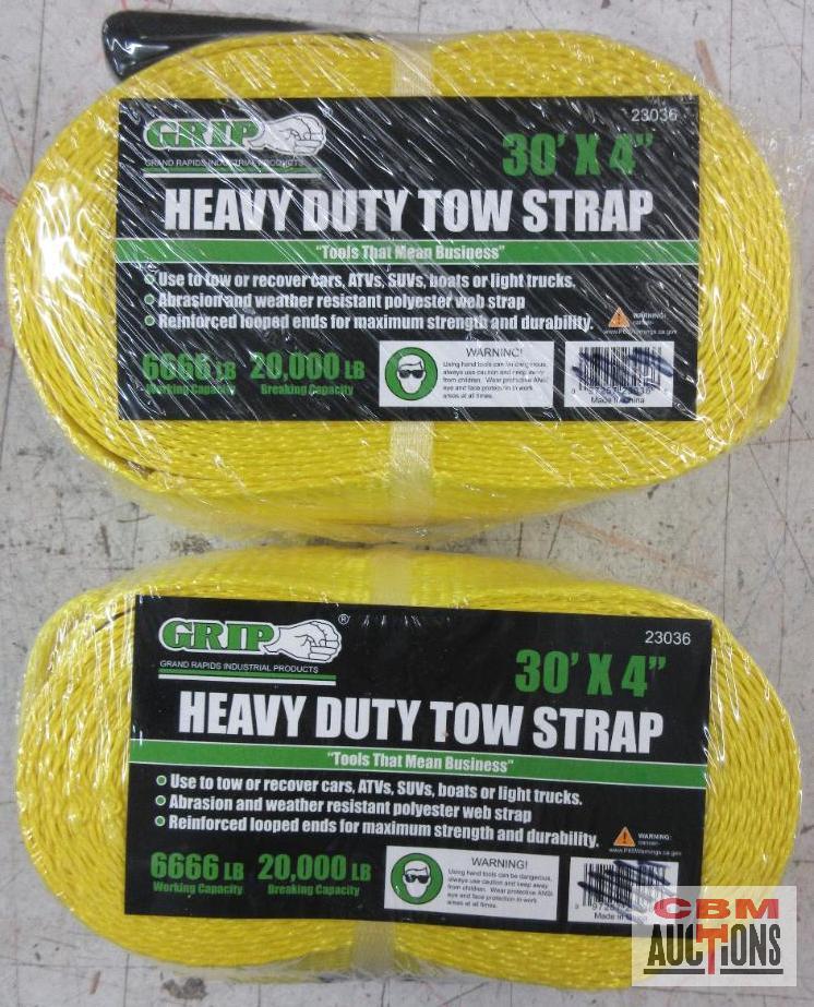 Grip 32036 Heavy Duty Tow Strap 30' x 4" - Set of 2