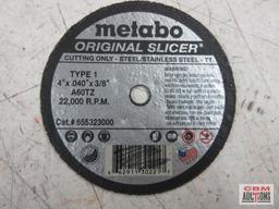 Metabo 65532300 A60 TZ Cutting - Type-1 4" x .040' x 3/8" Stainless Steel Cutting Wheels- 50 (+/-)