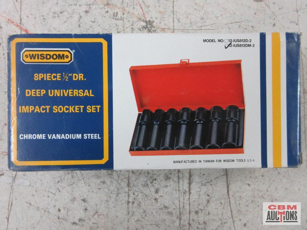 Wisdom 12-IUS812DM-2 8pc Deep Universal Imp\act Socket Set w/ Metal Storage Case 13mm - 21mm