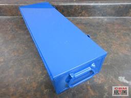 Grey Pneumatic Blue Metal Tool Box 21" x 7" x 4.5"...