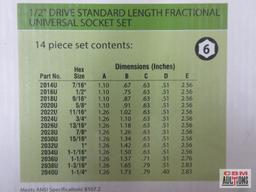 Grey Pneumatic 1314U 14pc 1/2" Drive Standard Length Fractional Universal Socket Set (716" to