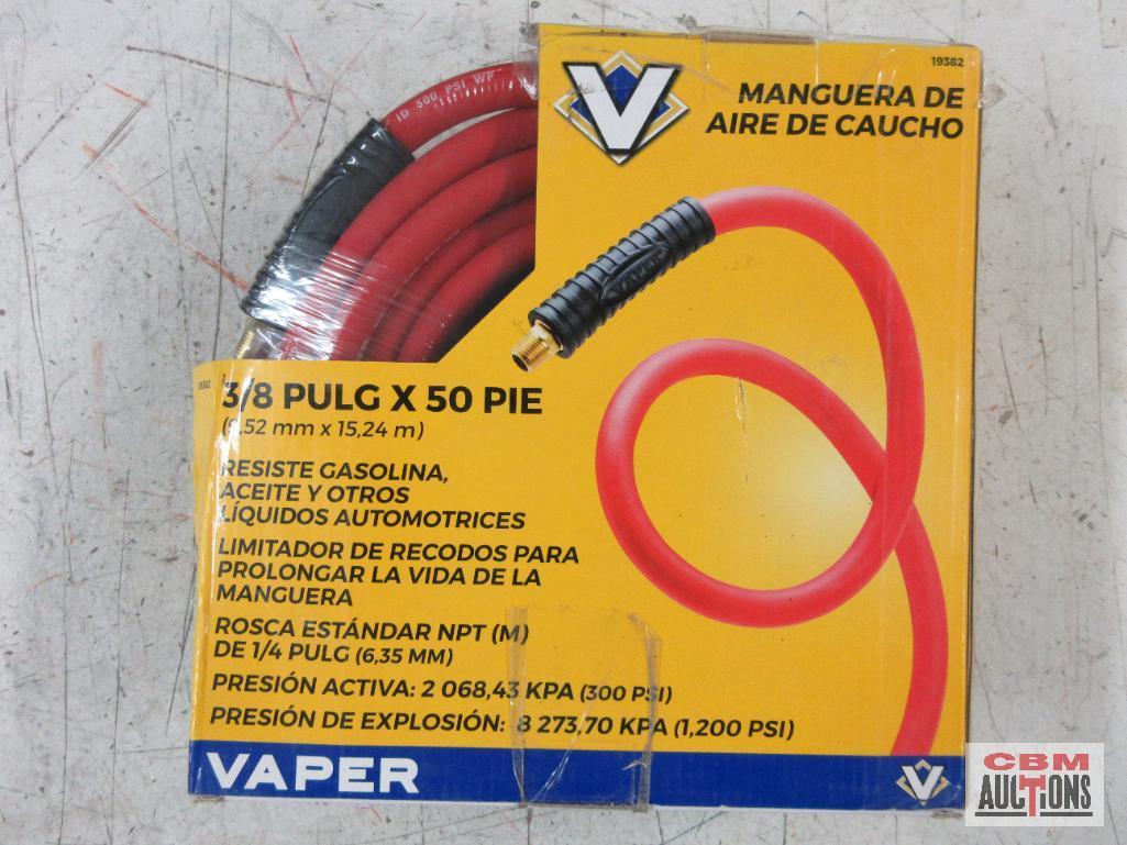 Vaper 19382 3/8" x 50' Rubber Air Hose, 1/4" NPT