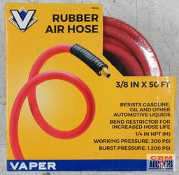 Vaper 19382 3/8" x 50' Rubber Air Hose, 1/4" NPT