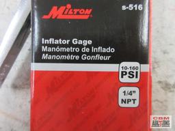 Milton S-516 Inflator Gage Dual Head Straight Chuck, 10-160PSI, 1/4" NPT, Red