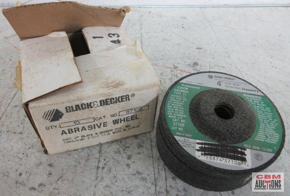 Black & Decker 37106 4" x 1/8" x5/8" Masonry Abrasive Wheels - Set of 10 (+/-)