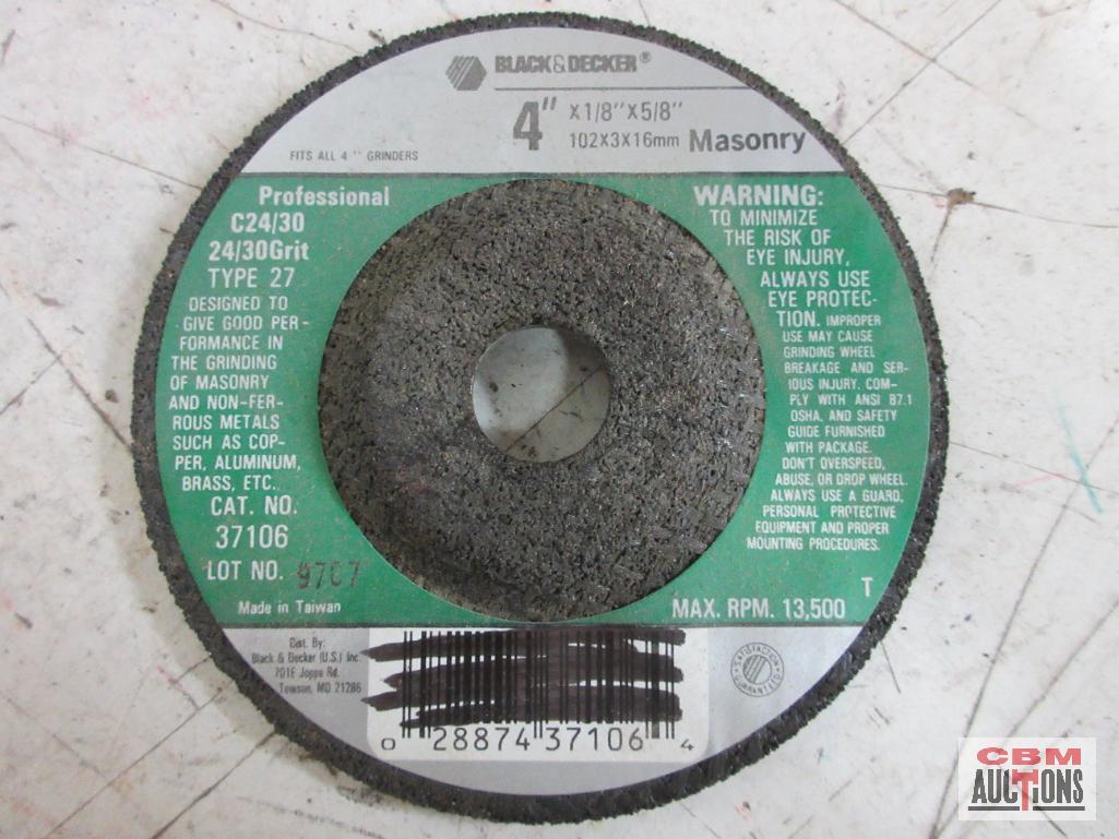 Black & Decker 37106 4" x 1/8" x5/8" Masonry Abrasive Wheels - Set of 10 (+/-)