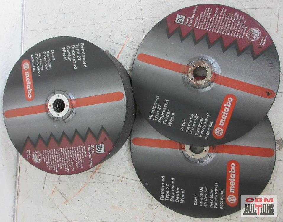 Metabo Abrasives 16789 Steel/Stainless Steel 9" x1/4" x 7/8", A24-T Zirconium Grinding Wheels - Set