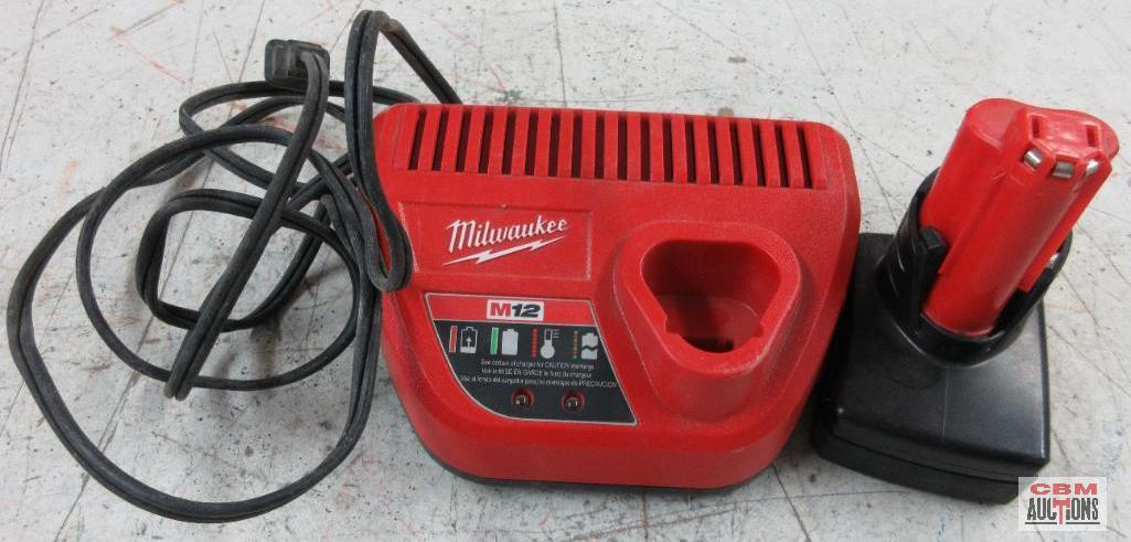 Milwaukee 48-11-2440 M12 Red Lithium-Ion 4.0AH Battery Pack Milwaukee 48-59-2401 M12 Battery Charger