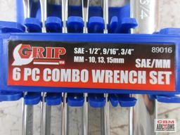 Grip 89016 6pc Combo Wrench Set SAE/Metric SAE - 1/2", 9/16", 3/4" Metric - 10mm, 13mm ,15mm