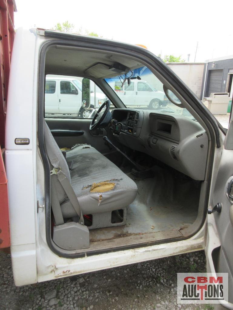 1998 Chevrolet C3500 Flatbed Dump Truck, VIN # 1GBJC34R7WF029480