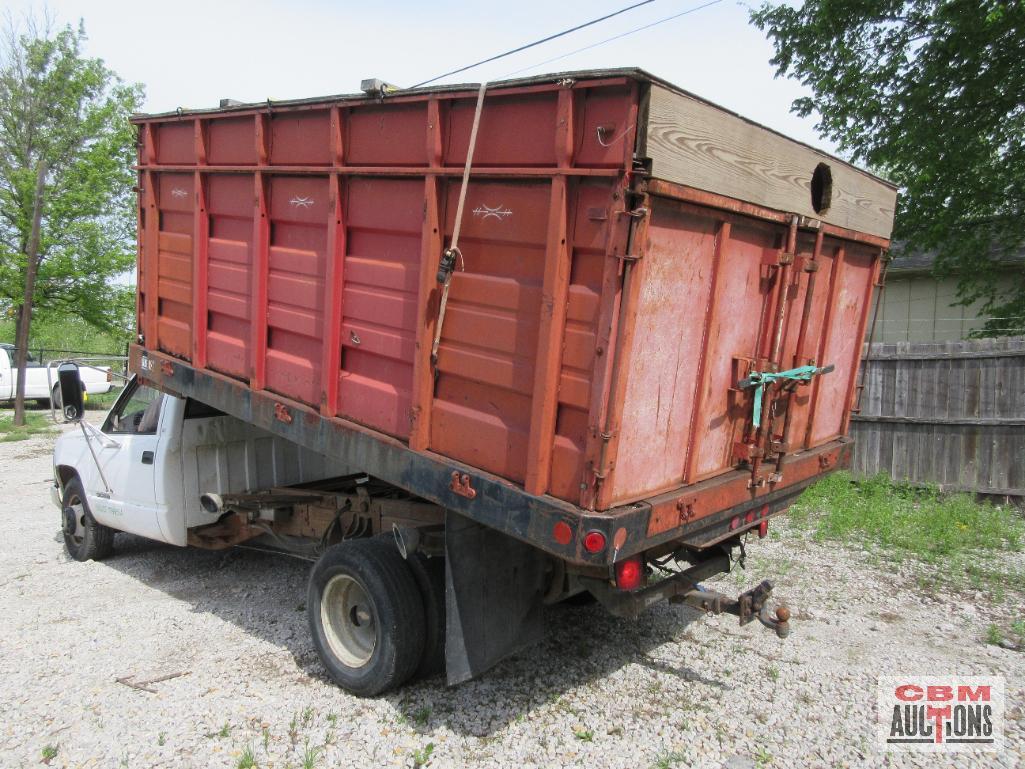 1998 Chevrolet C3500 Flatbed Dump Truck, VIN # 1GBJC34R7WF029480