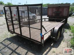 1997 Buck 83"x14' Tandem Axle Flatbed Trailer With Flip Up Lawn Gate