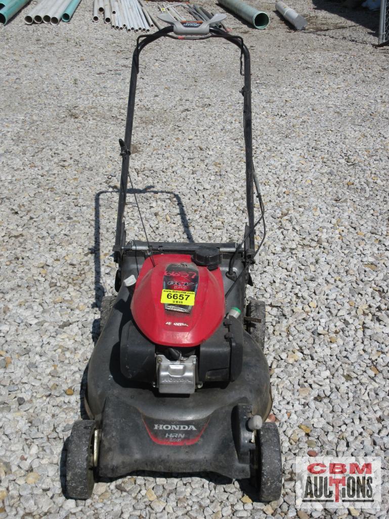 Honda HRN 216 Push Mower, Self Propelled With Honda Engine S#6176 (Seller Said Runs)