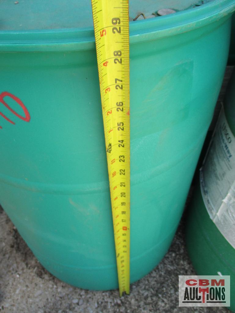 (3) Green Plastic Barrels