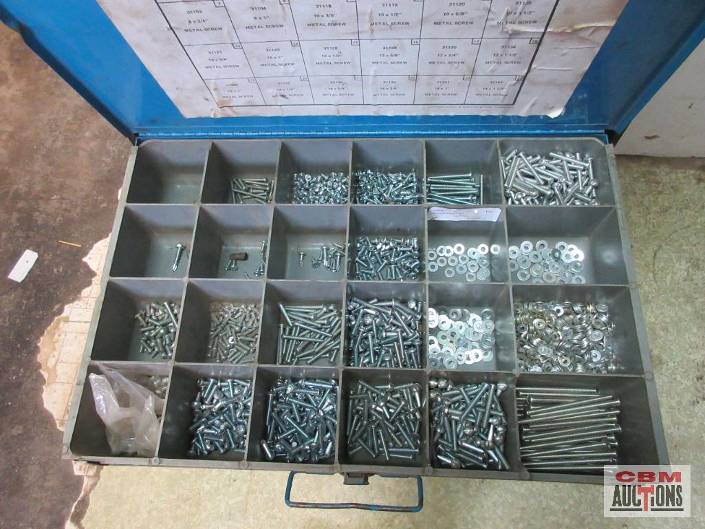 Steel Parts Cabinets With 8 Pull Out Trays & Contents
