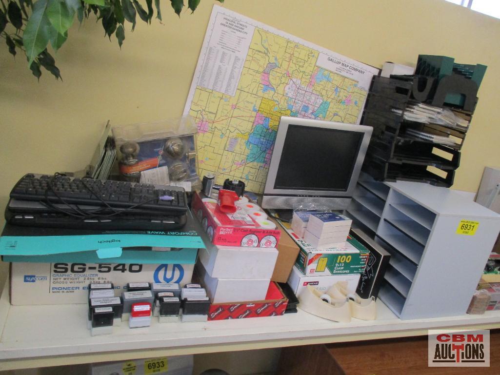 Office Supplies & Vintage Green Telephone