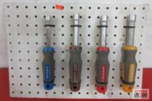 4pc Nut Driver Sert of Pegboard Display HIT 18HND716-2 3" Hollow Shaft Nut Drive 7/16" HIT