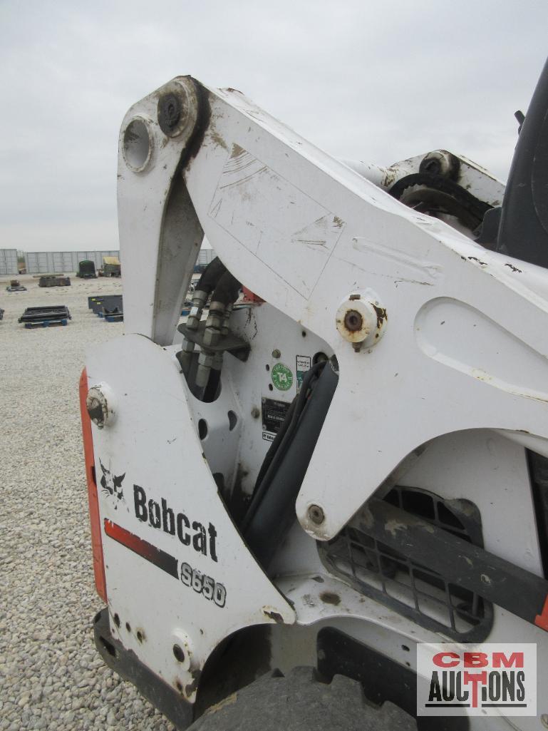2015 Bobcat S650 Skid Steer Loader, Cab, Heat, Air, ACS Controls, Radio, Air Ride Seat, Power