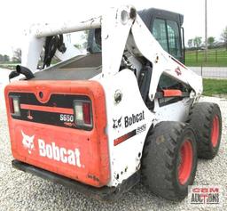 2015 Bobcat S650 Skid Steer Loader, Cab, Heat, Air, ACS Controls, Radio, Air Ride Seat, Power