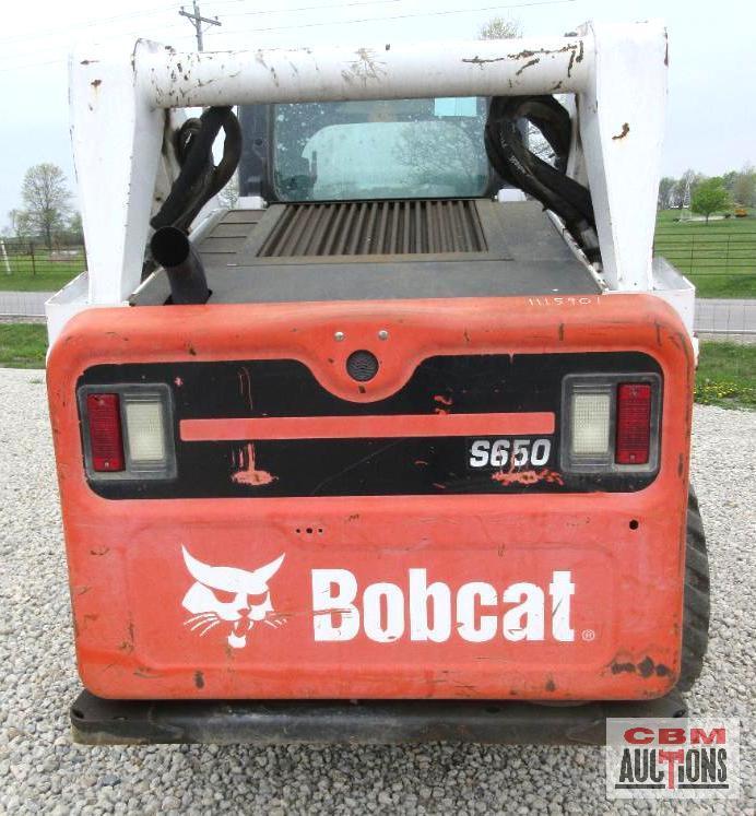 2015 Bobcat S650 Skid Steer Loader, Cab, Heat, Air, ACS Controls, Radio, Air Ride Seat, Power