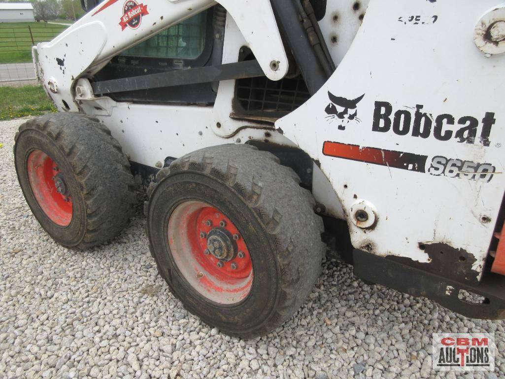 2015 Bobcat S650 Skid Steer Loader, Cab, Heat, Air, ACS Controls, Radio, Air Ride Seat, Power