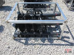 JCT Skid Steer Post Hole Digger Auger With 8",12" & 16" Hex Drive Auger Bits, Hoses & Couplers *3