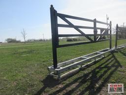 TM18-NCB 20' Heavy Duty Dual Swing Decorative Iron Entry Driveway Gates Mounted On Posts S#0214