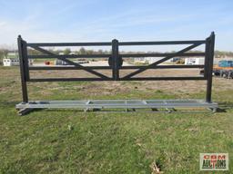 TM18-NCB 20' Heavy Duty Dual Swing Decorative Iron Entry Driveway Gates Mounted On Posts S#0214