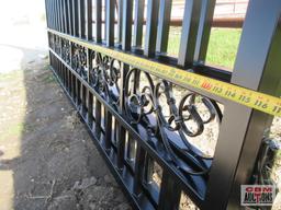 20' Dual Swing Decorative Iron Entry Driveway Gates With Deer Scene