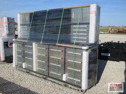 Cherry 9.5' H10FT-30D Work Bench with 30 Drawers, 2 Cabinets Drawers With Lock And Anti-Slip Mats,
