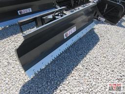 JCT 72" Skid Steer Power Angle Dozer Blade, Reversible Smooth Or Serrated Cutting Edge With Hoses &