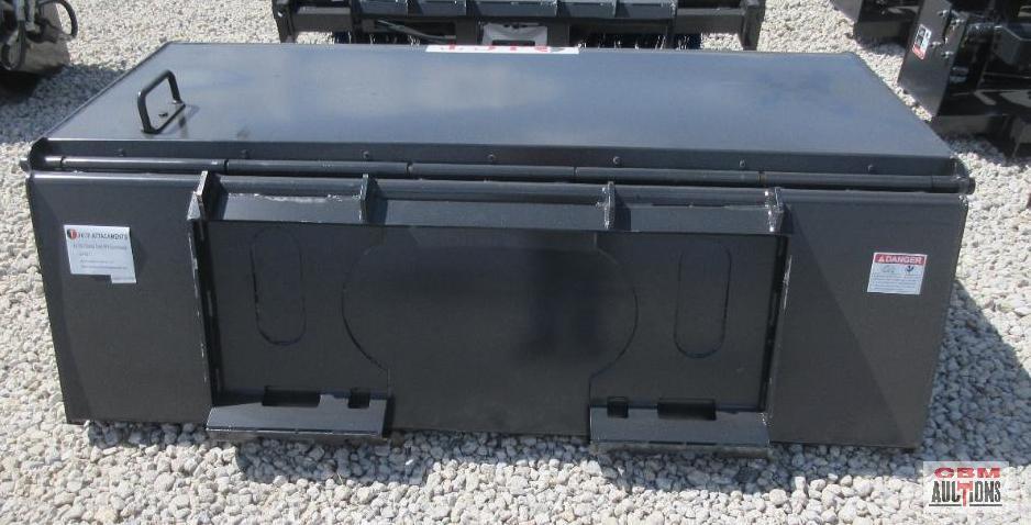 JCT 72" Skid Steer Pickup Box Broom Sweeper, 26" Brushes, Direct Drive Motor With Hoses & Couplers