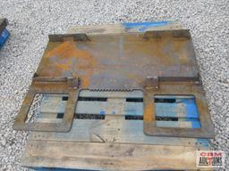 KC Extreme Heavy Duty 5/16" Weld On Skid Steer Backing Attachment Plate With Guard, Weigh #110