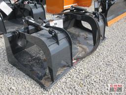 Wolverine GB-11-72W 72" Skid Steer Industrial Smooth Bottom Grapple Bucket Dual Cylinders With Hoses